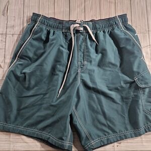 Vintage Speedo Swim Trunks Mens Large Green Neon Board Shorts Quick Dry Beach